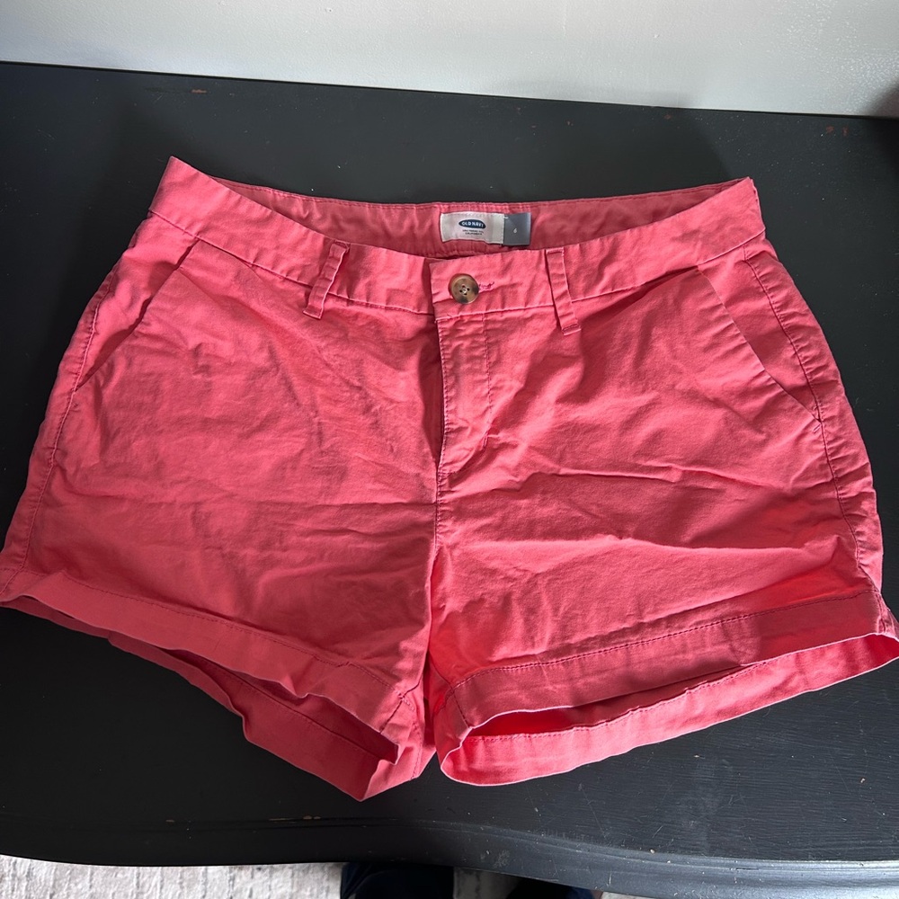 Old Navy Pink Shorts Relaxed Fit Cotton Blend